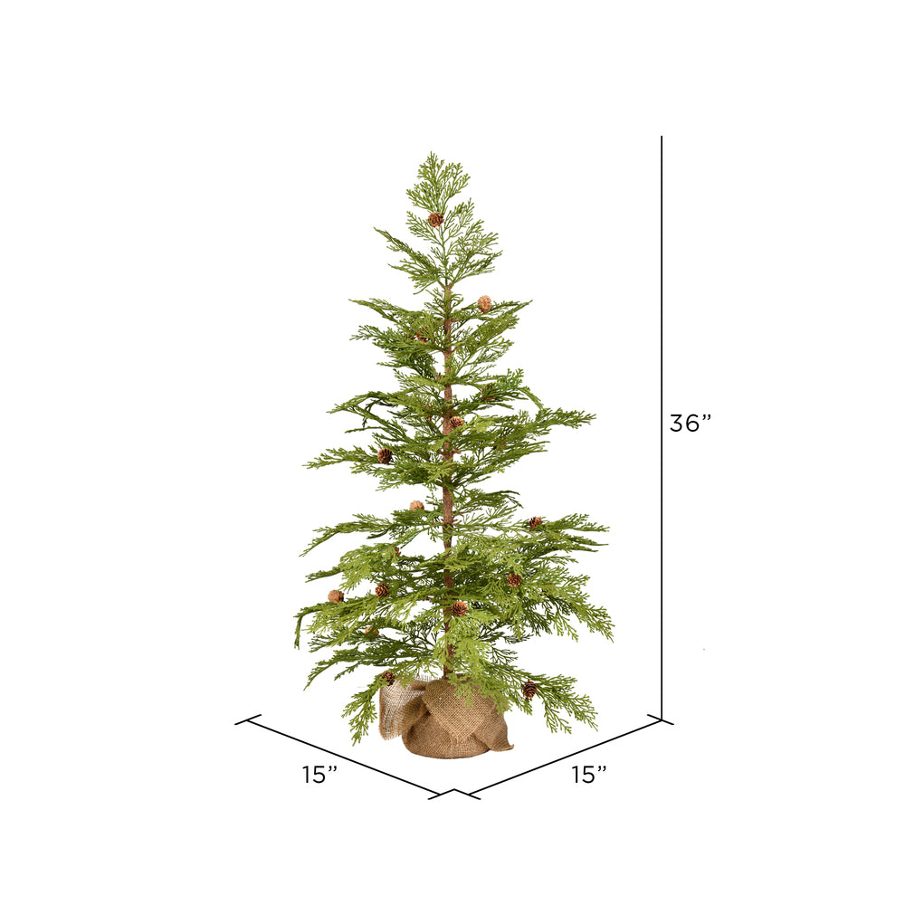Vickerman 36" Cedar Pine Artificial Christmas Tree Unlit
