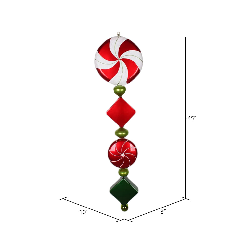 Vickerman 45" Red Lime and Green Shiny Jumbo Finial Ornament