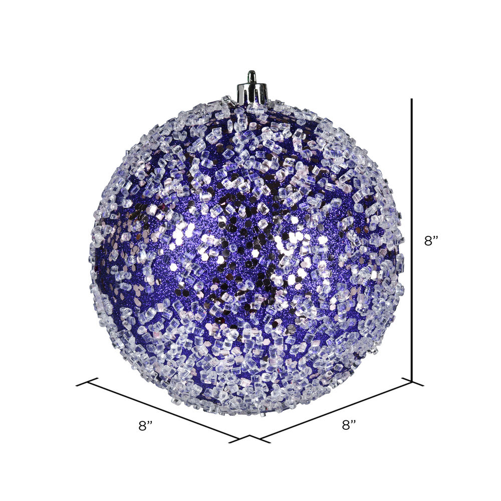 Vickerman 8" Purple Glitter Hail Ball Ornament