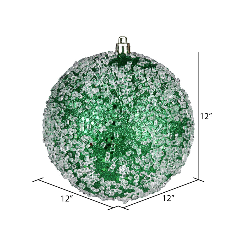 Vickerman 12" Green Glitter Hail Ball Ornament