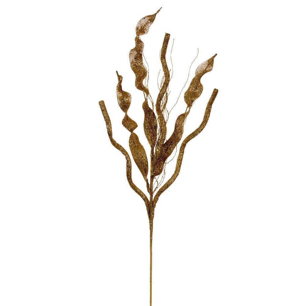 Vickerman 34" Gold Multi Spiral Glitter Spray 4 per bag.
