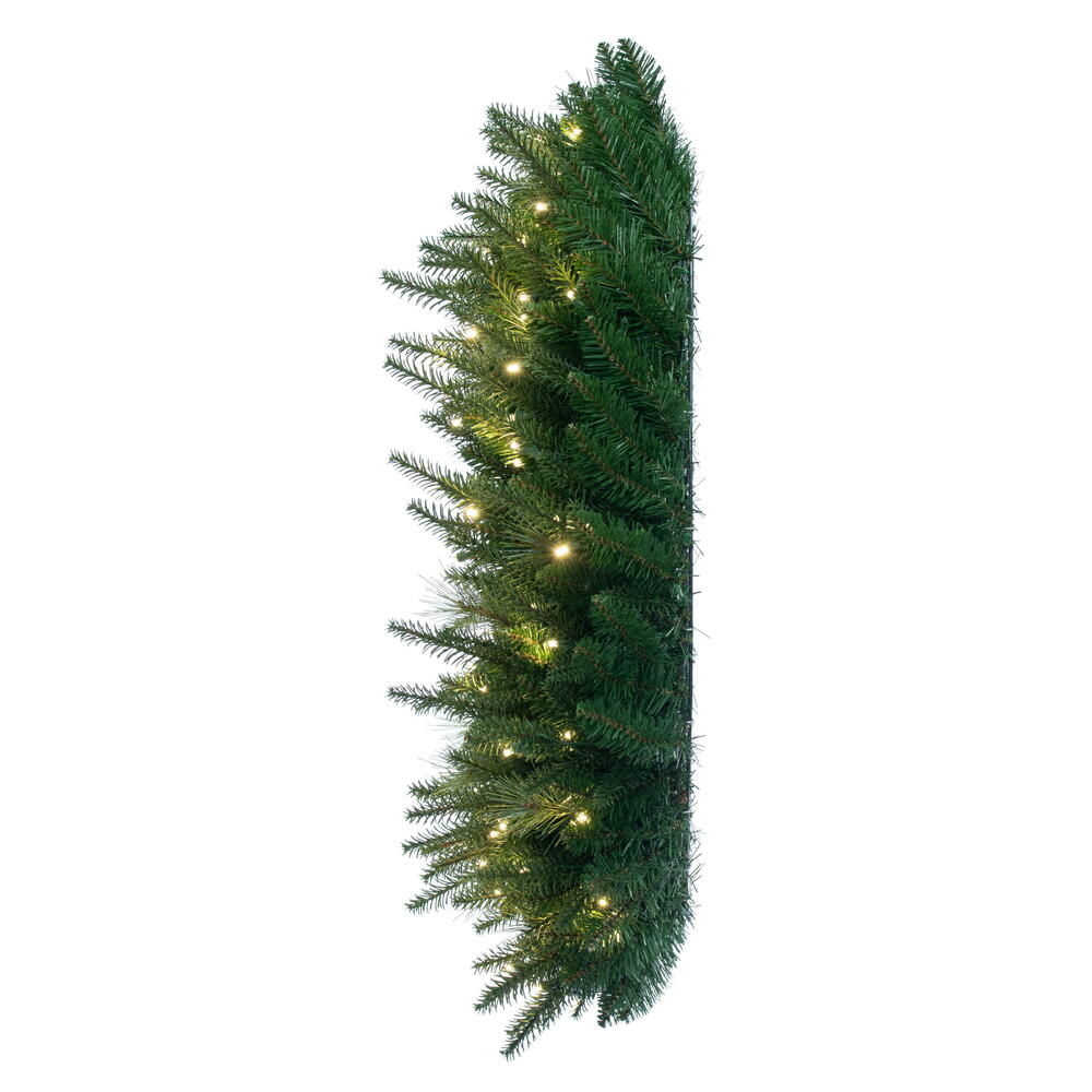 Vickerman 36" Berkley Mixed Pine Artificial Wreath with 100 Dura-Lit® Warm White LED Mini Lights and 530 PE/PVC/Hardneedle Tips.