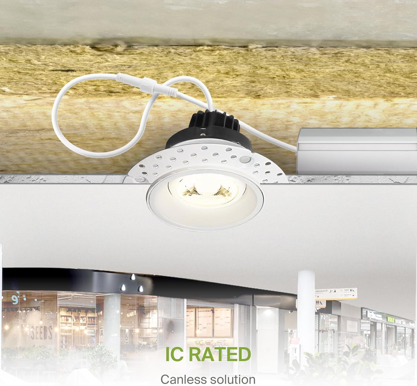 ASD Lighting LED Trimless Downlight Gimbal Round 2inch 8W 120V Triac 2700/3000/3500/4000/5000K White ETL Energy Star