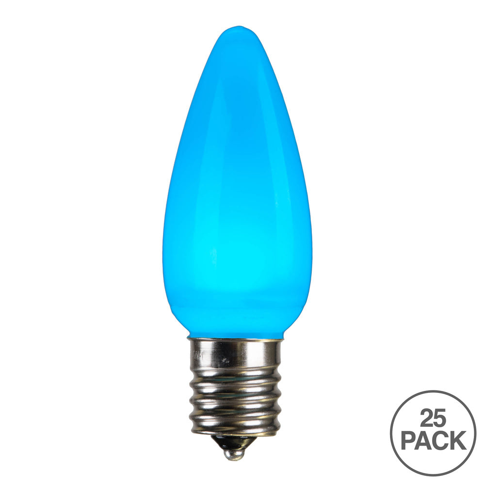 Vickerman C9 Ceramic LED Teal Bulb Nickel Base 120V .6 Watts 5 diodes 25 Bulbs per Pack