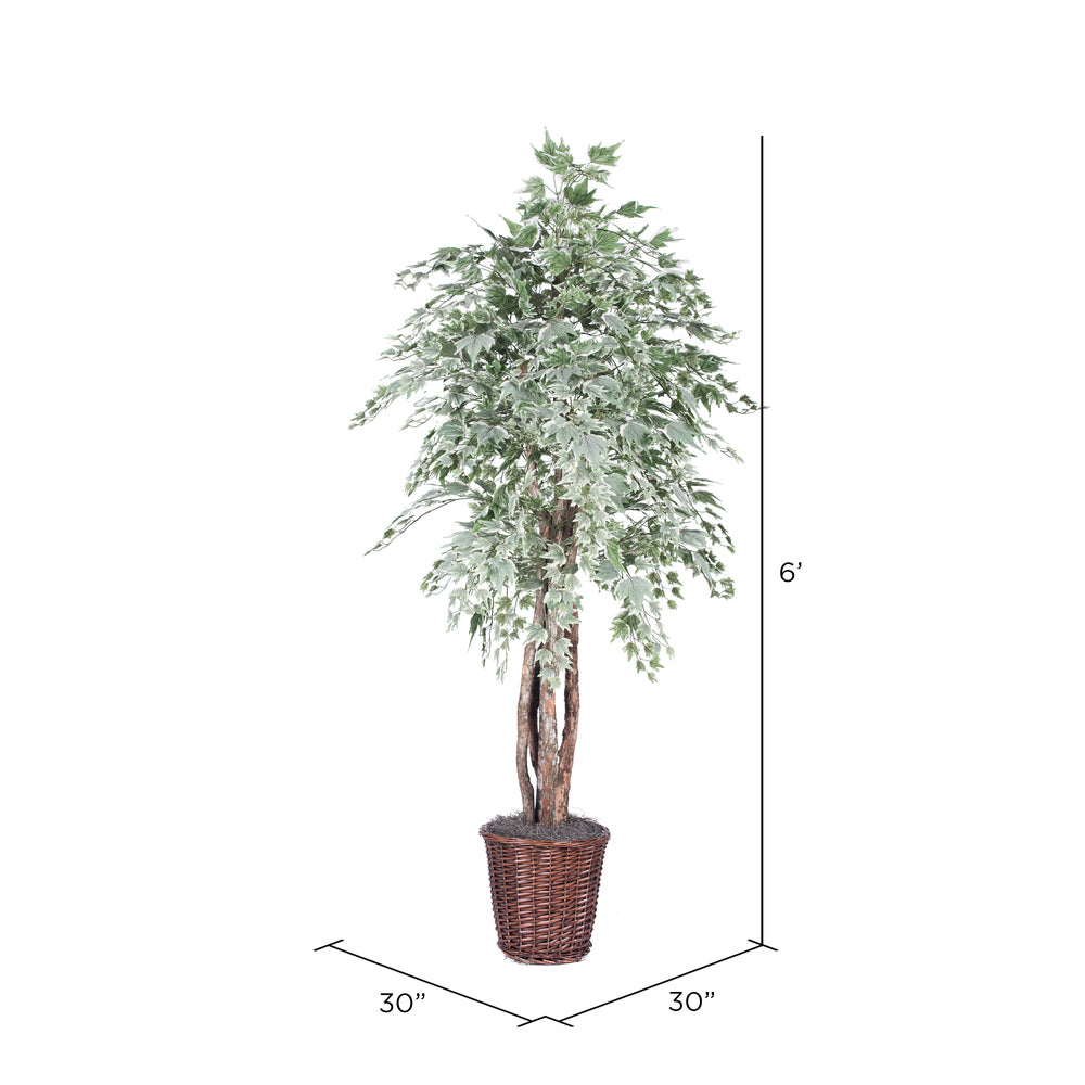 Vickerman 6' Artificial Silver Maple Executive Rattan Basket.