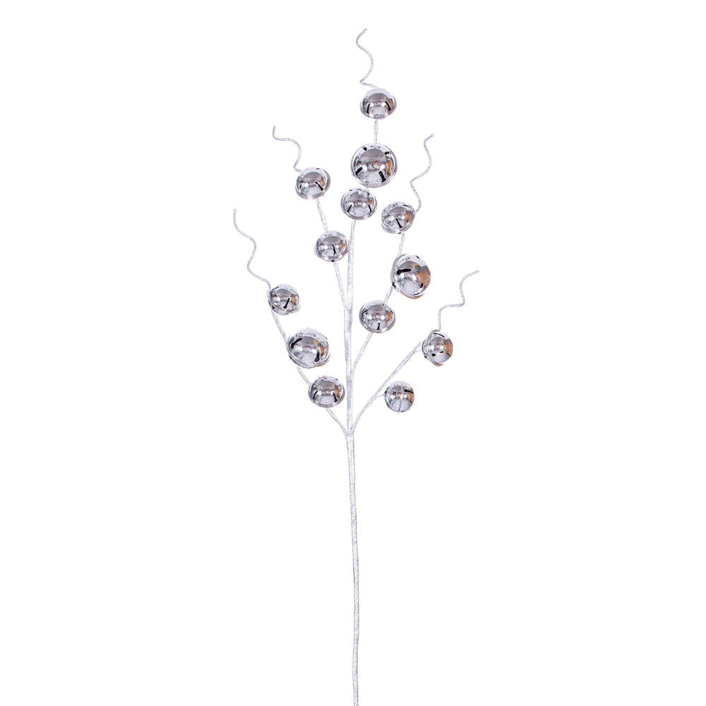 Vickerman 33" Silver Metal Jingle Bell Spray 2 per bag