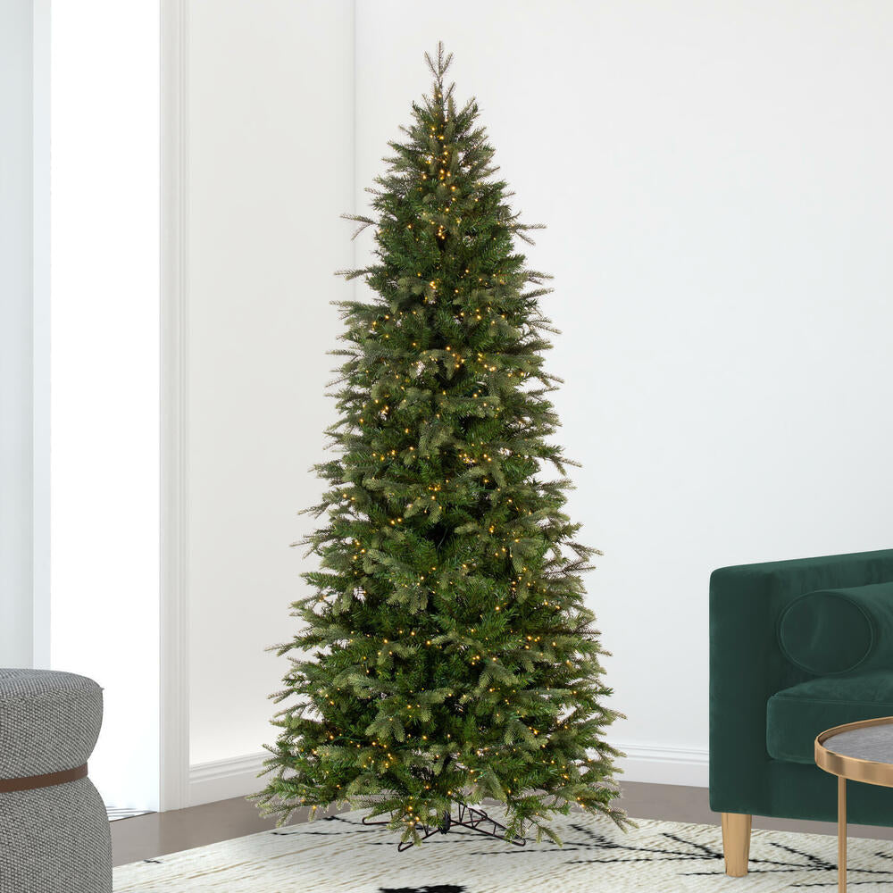 Vickerman 6.5' x 40" Douglas Fir Artificial Slim Pre-Lit Christmas Tree Warm White LED Mini Lights.