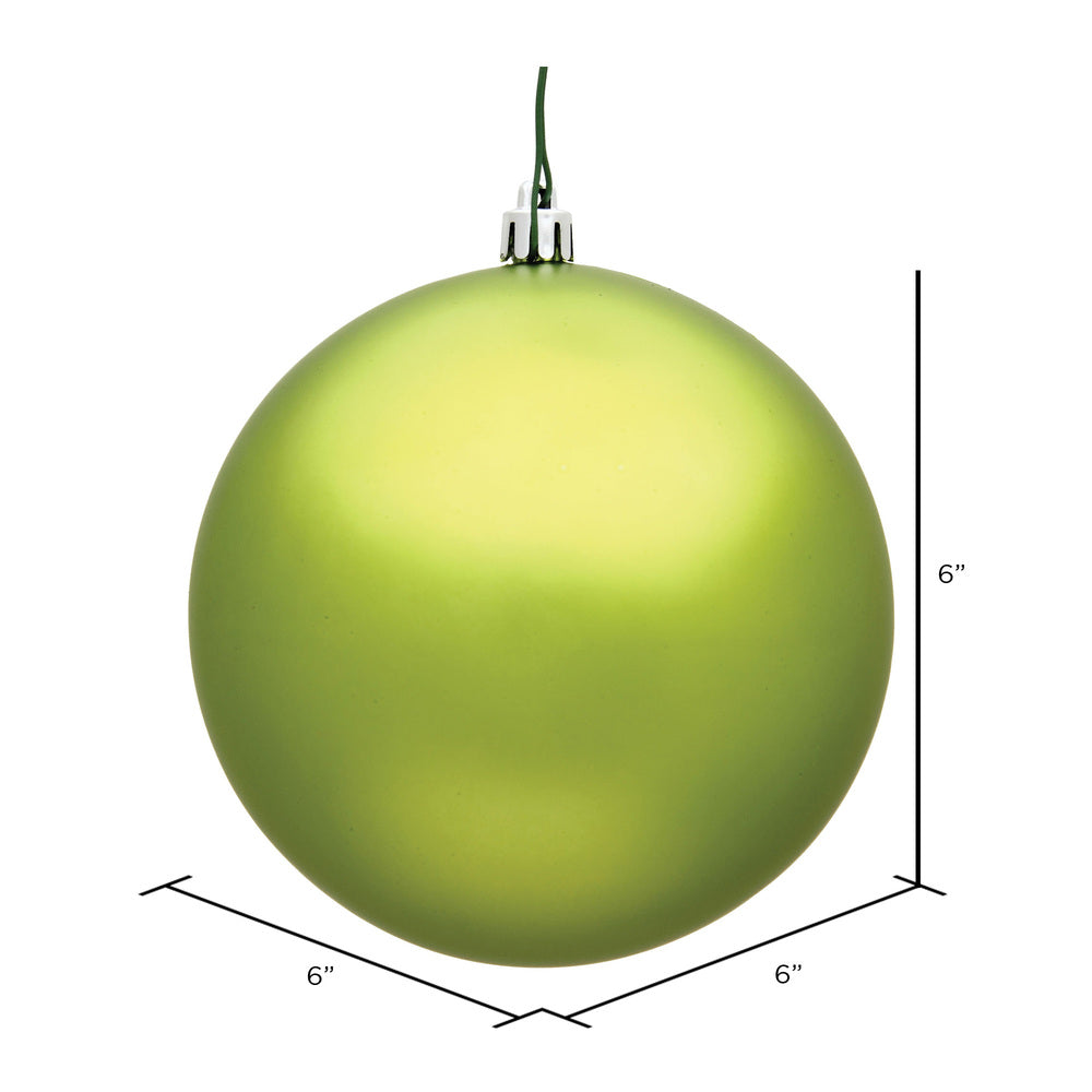 Vickerman 6" Lime Matte Ball Ornament 4 per Bag