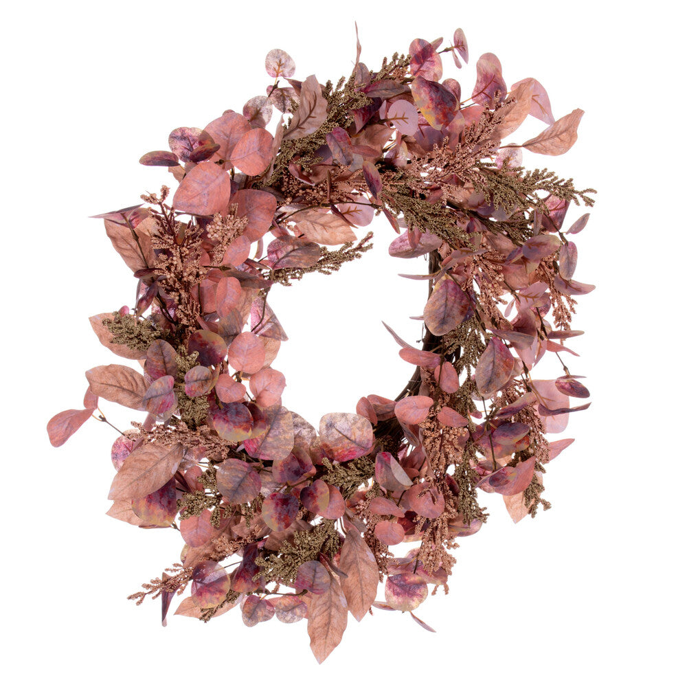 Vickerman 22" Dusty Rose Artificial Fall Eucalyptus and Berry Wreath