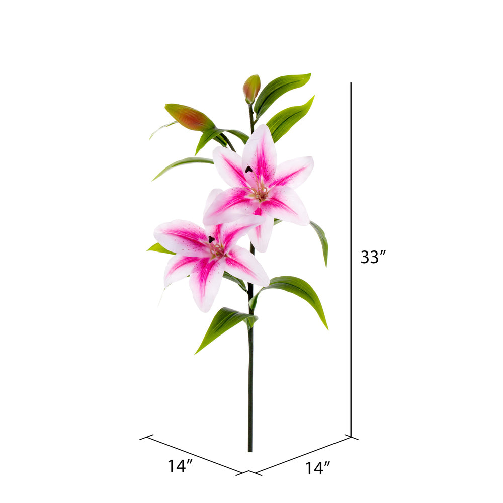Vickerman 32" Artificial Pink Real Touch Tiger Lily Stem