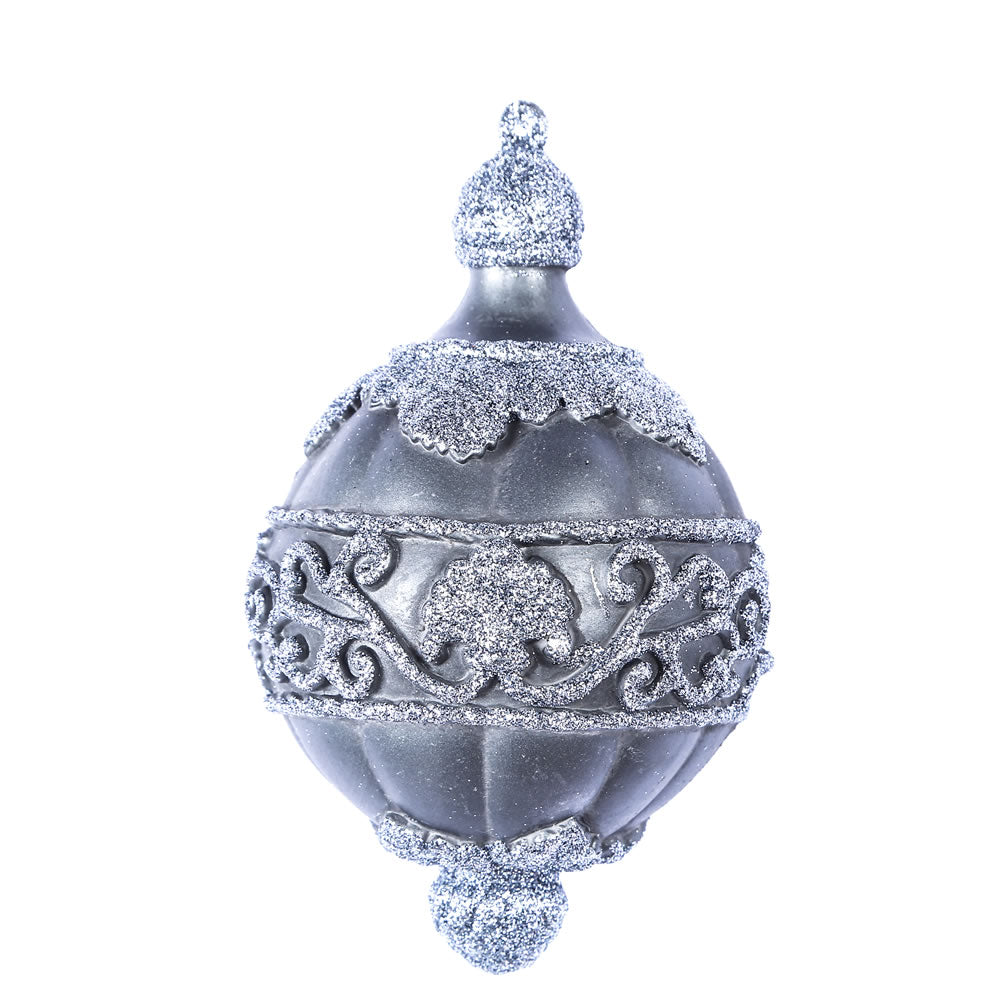 Vickerman 6.5" Pewter Antique Leaf Scroll Drop Ornament. These ornaments are the perfect addition to any holiday decorating project. They feature rich texture and a rustic finish. Includes 3 pieces per pack.