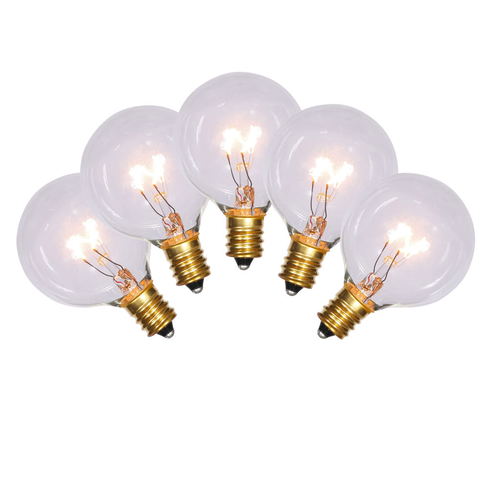 Vickerman G40 Clear Replacement Bulbs, 5 per Box