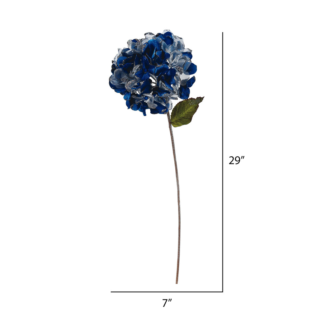 Vickerman 29" Blue Velvet Hydrangea Artificial Christmas Pick