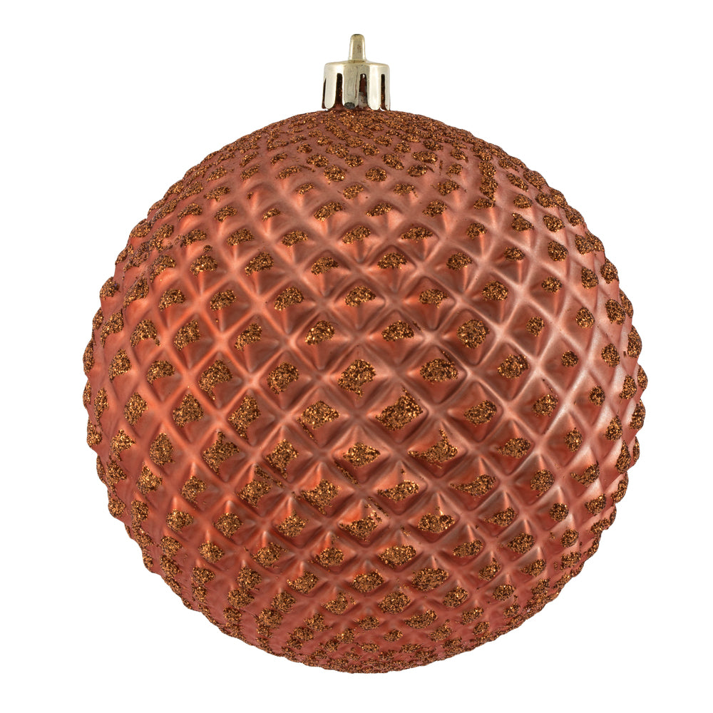 Vickerman 2.75" Coral Durian Glitter Ball Ornament 12 per Bag