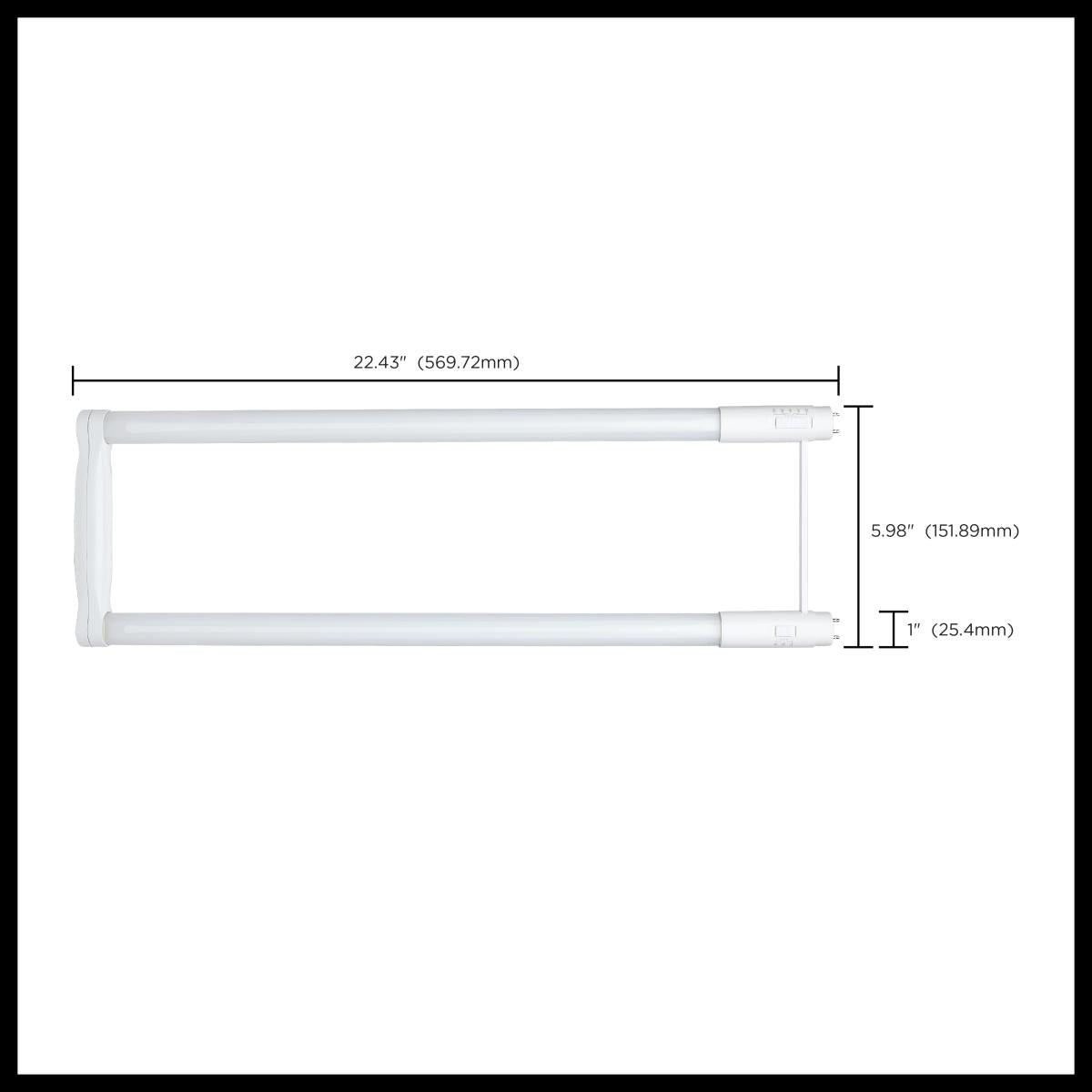 Satco 11.5/13/15 Wattage Selectable T8 U-Bend LED; 30K/35K/40K/50K/65K CCT Selectable; 6-Inch; Frost Finish; 120-277 Range Voltage