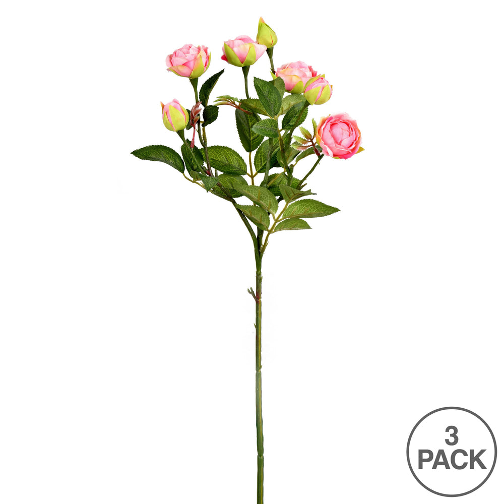 Vickerman 20.5'' Artificial Tea Rose Spray. Includes 3 sprays per pack.