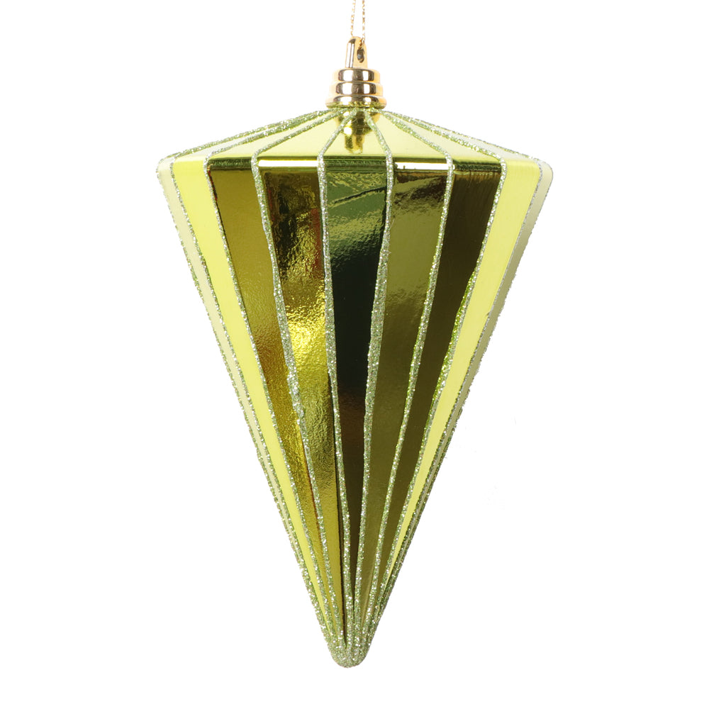 Vickerman 6" Shiny Lime Cone Ornament 3 per bag.