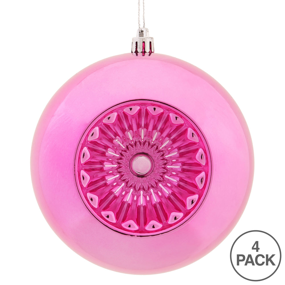 Vickerman 4.75" Mauve Shiny Star Brite Ball Ornament 4 per Bag