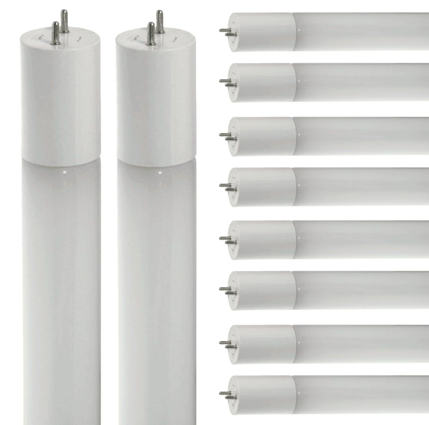 Damar- 4Ft T8 LED Tube Light Bulb Ballast Bypass 18W 2200 Lumen 3500K Neutral White G13 Medium Bi-Pin Base 120-277V UL/DLC Listed Pack of 10- Fluorescent Replacement Garage Warehouse Workshop