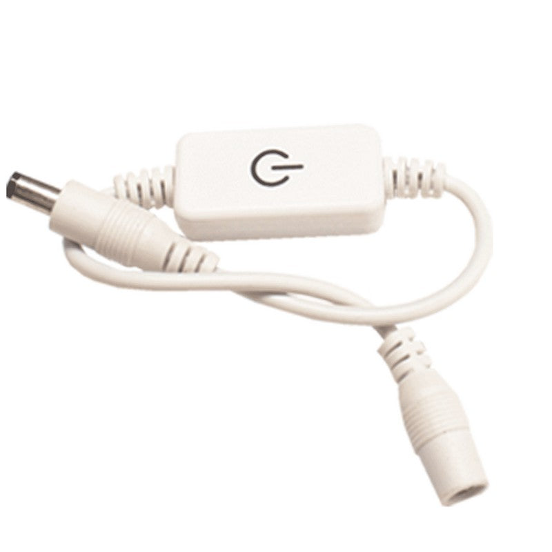 Westgate 12V In-Line Dimmer For Puck Lights, White, Undercabinet Lighting, White Finish