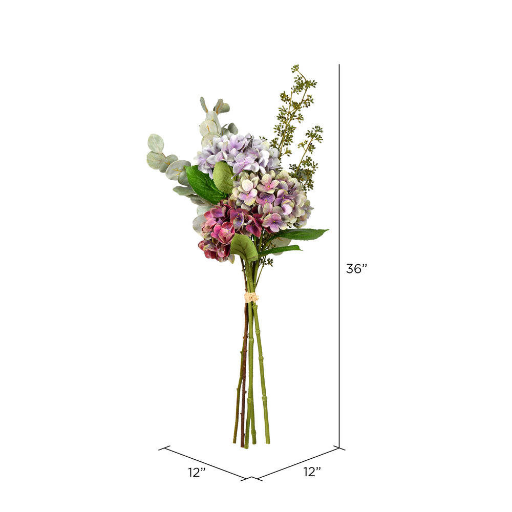 Vickerman 36" Artificial Dusty Mauve Hydrangea Bundle Bouquet.
