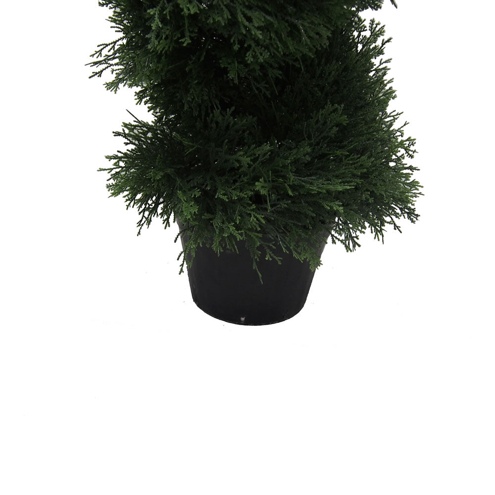 Vickerman 3' Artificial Potted Green Cedar Spiral Tree.
