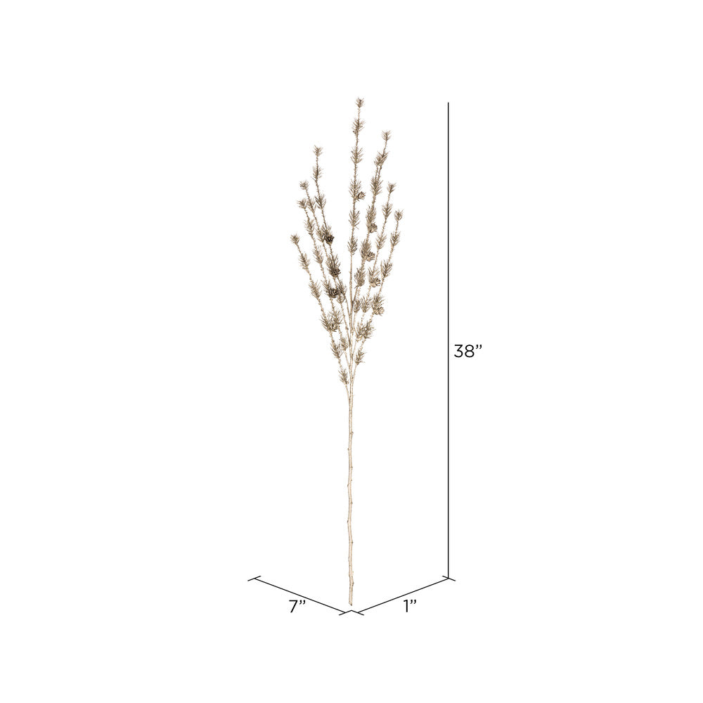 Vickerman 38" Artificial Champagne Needle Pine and Cone Spray. Includes 3 sprays per pack.