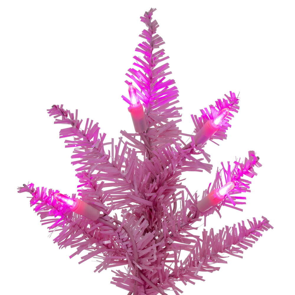 Vickerman 2' x 20" Pink Artificial Christmas Tree with 50 Pink LED Lights.