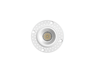 Rayhil LED Downlight Sonic 2.5 - 2.5" Trimless Mud-In Trim, Round, White Finish