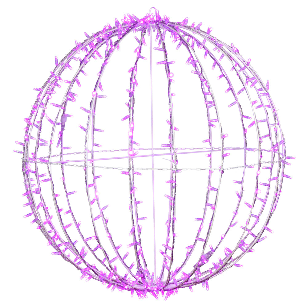 Vickerman 480Lt x 40" Fold Flat Pink Led Twinkle Jumbo Hanging Sphere.