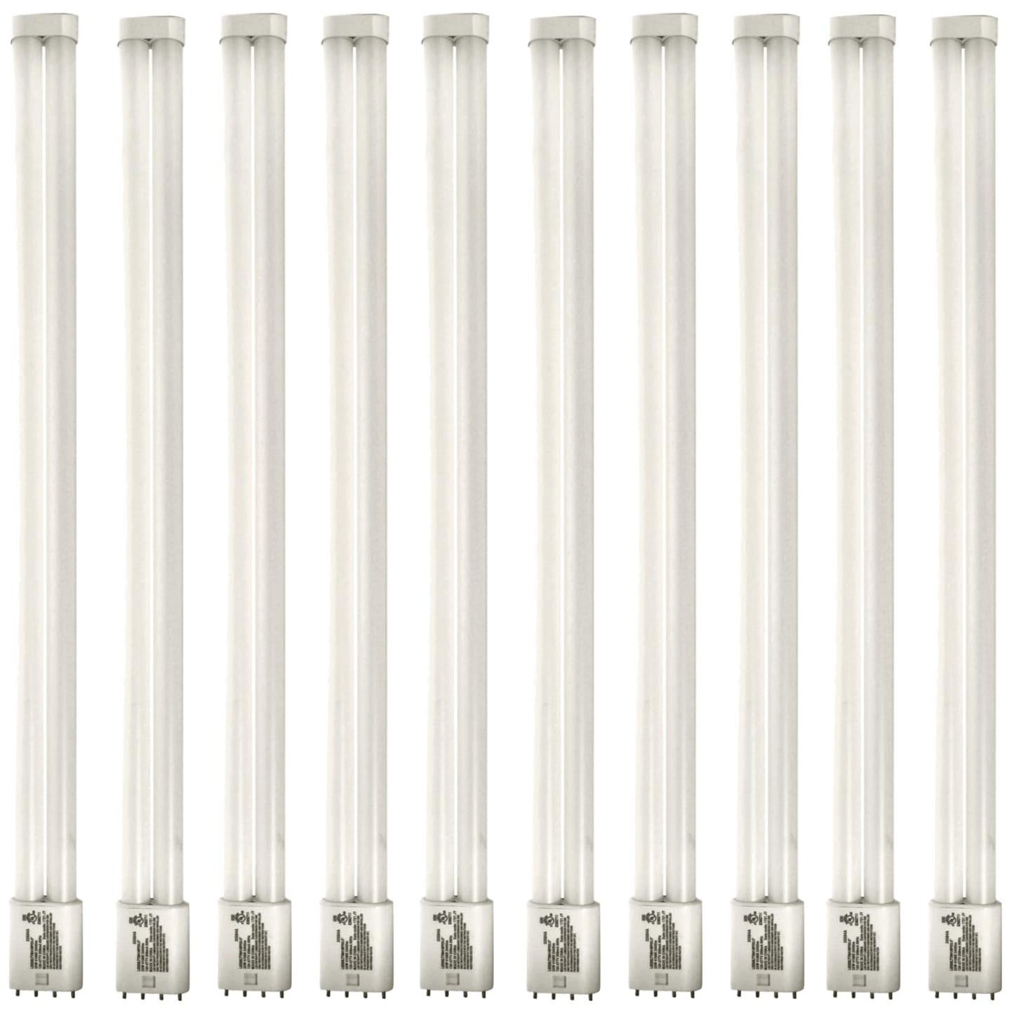 Damar- 22.5-Inch Twin Tube LTT LED Light Bulbs 4 Pin 2G11 Base 23W 2600 Lumens 3000K Soft White CRI82 120-277VAC Pack of 10- Long Linear Double Tube Replacement