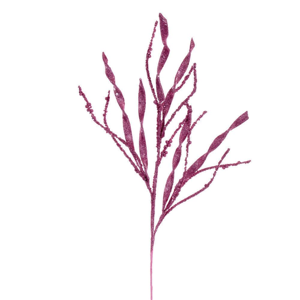 Vickerman 34" Pink Wavy and Spiral Glitter Spray 6 per bag.