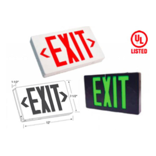 Westgate LED Exit W/Battery Backup SGL/DBL Face Univ. Red Letters Black Housing, 120/277V, LED Exit & Emergency Lighting, 3.2W, Black Finish