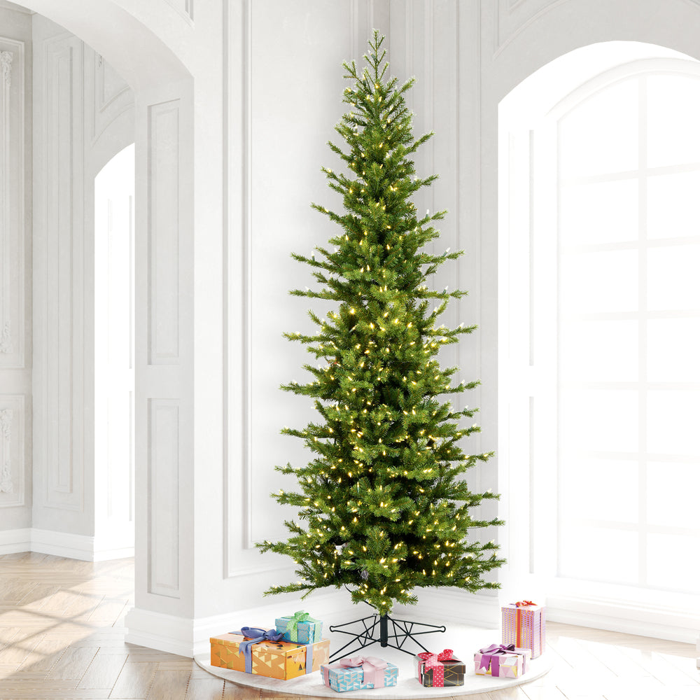Vickerman 10' x 49" Moutauk Pine Artificial Christmas Pencil Tree Warm White Dura-lit LED Lights