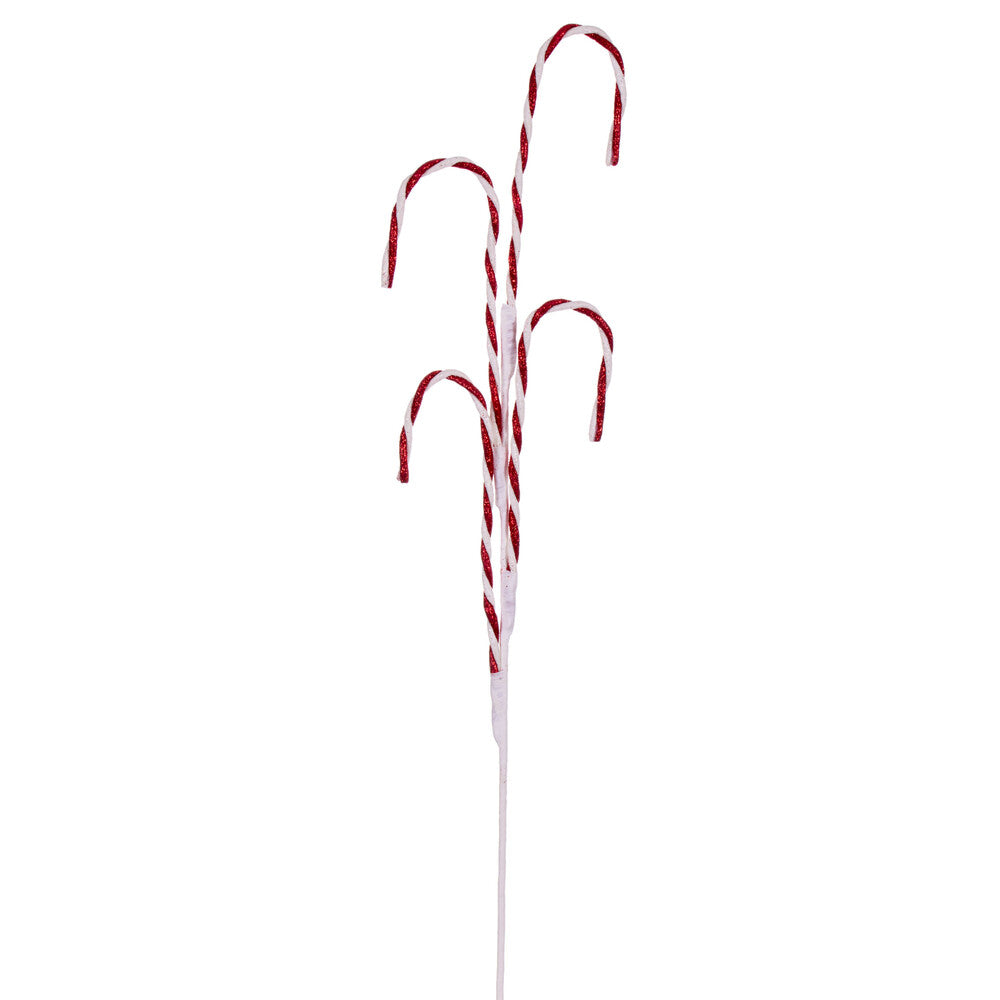 Vickerman 29" Red and White Candy Cane Glitter Spray 6 per bag.