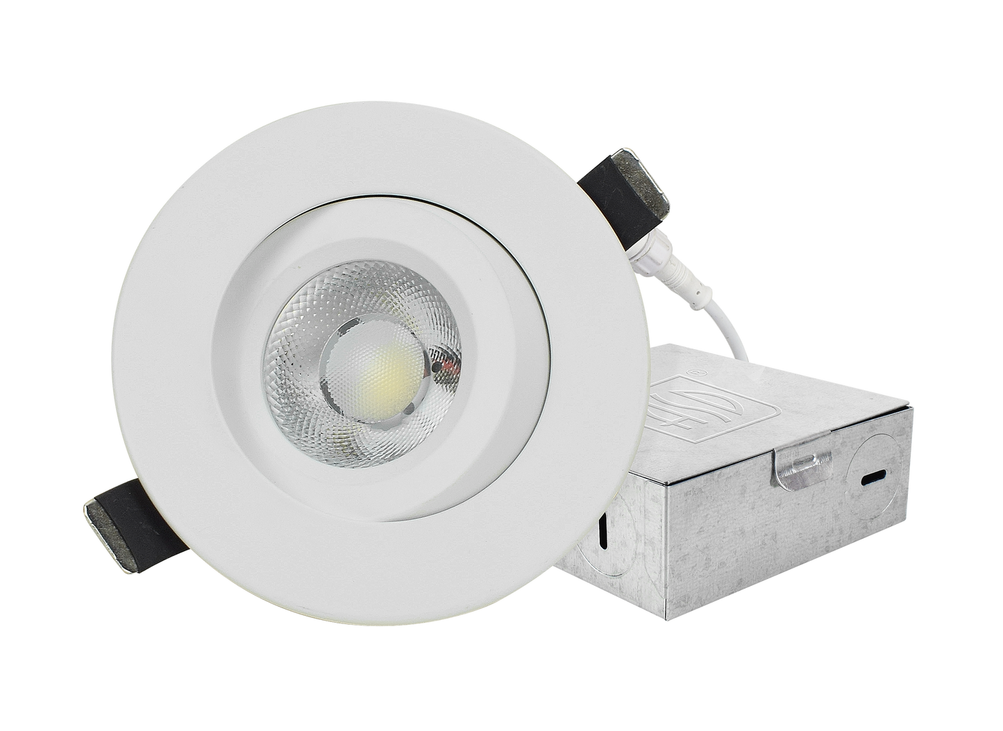 ASD Lighting LED Round Recessed Gimbal 4" 12W Dimmable CCT Selectable 3000/4000/5000K White ETL