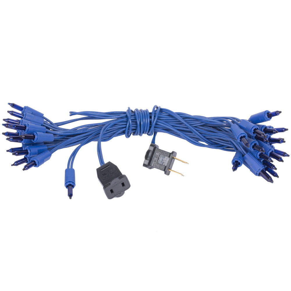 Vickerman 35 Blue Dura-lit Mini Light on Blue Wire, 26' Christmas Light Strand