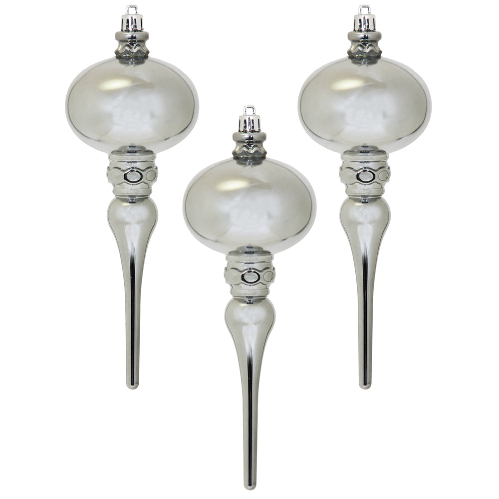 Vickerman 8" x 2.75" Limestone Shiny Finial 3/Bg