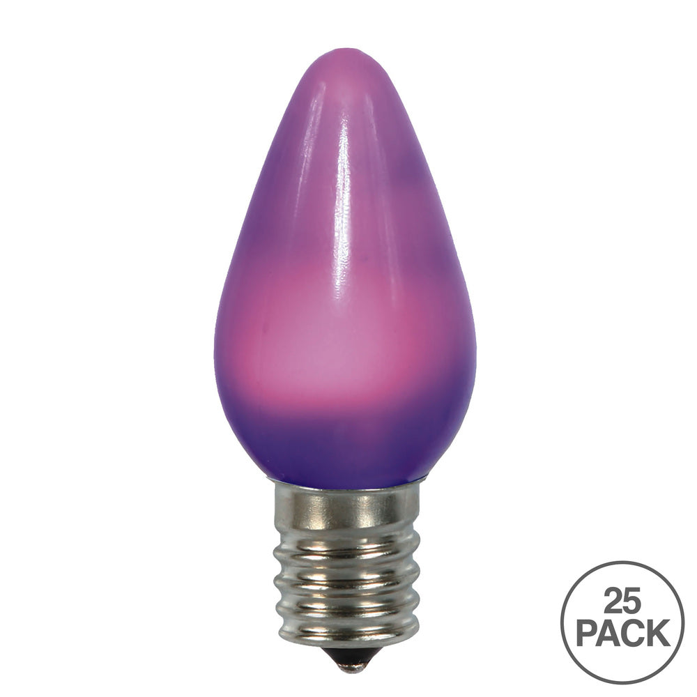 Vickerman C7 Ceramic LED Purple Twinkle Bulb Nickel Base 120V .6 Watts 25 Bulbs per bag