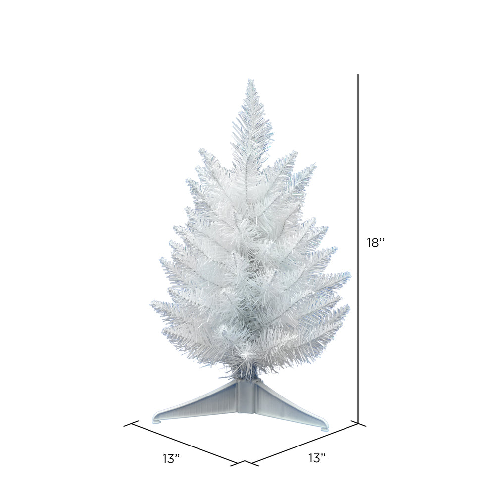 Vickerman 18" Sparkle White Spruce Artificial Christmas Tree Unlit