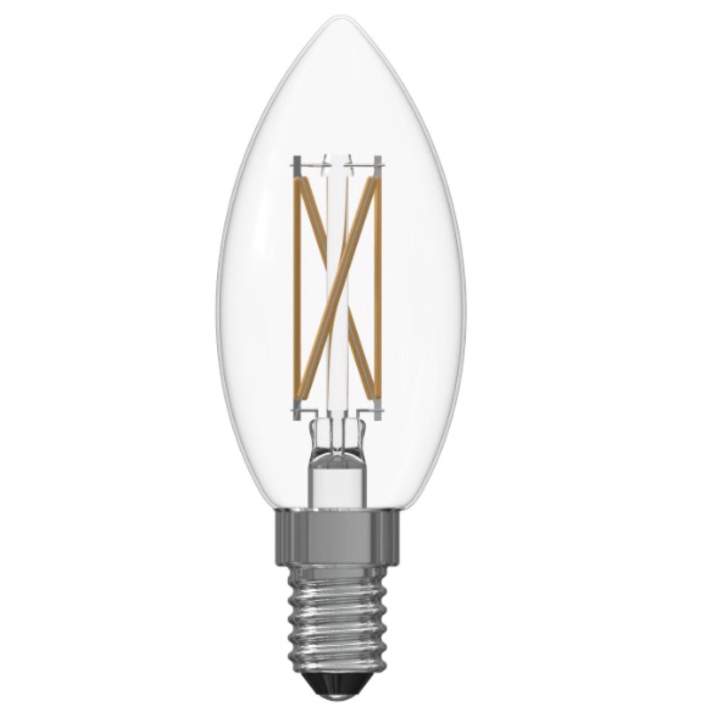 Bulbrite LED Filament 4.1 Watt Dimmable B11 Light Bulb with Clear finish and Candelabra (E12) Base - 2700K Warm White Light, 400 Lumens