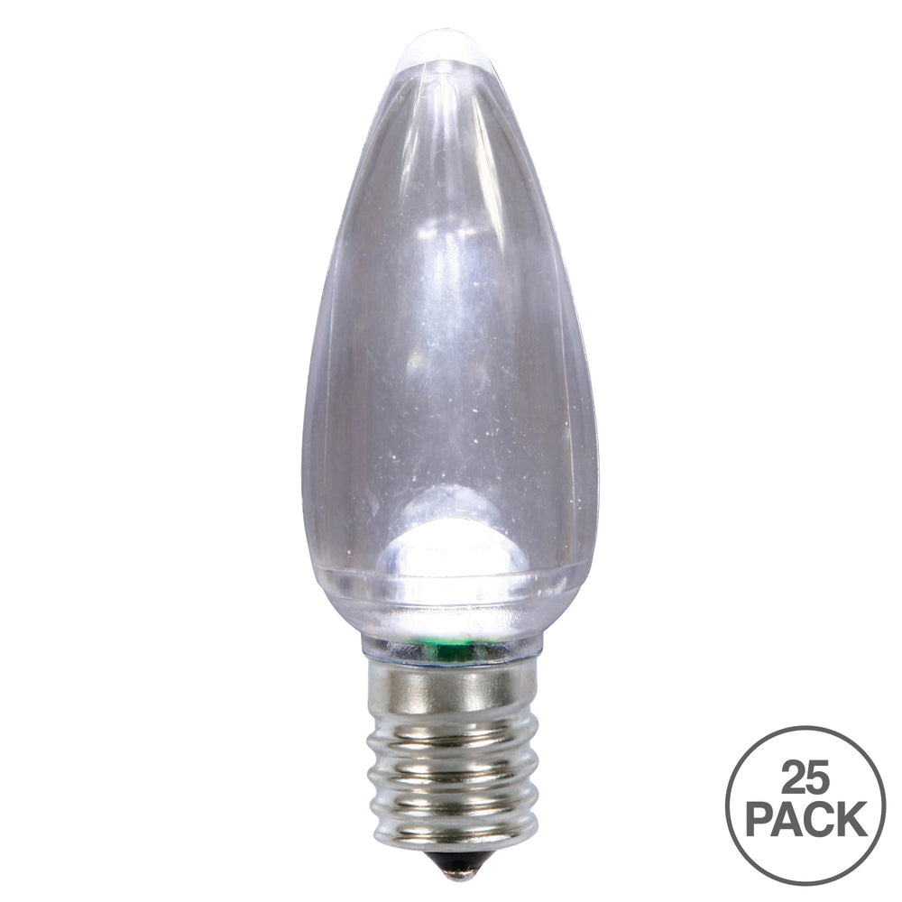 Vickerman C9 Twinkle Transparent Plastic LED Pure White Dimmable Bulb bag of 25