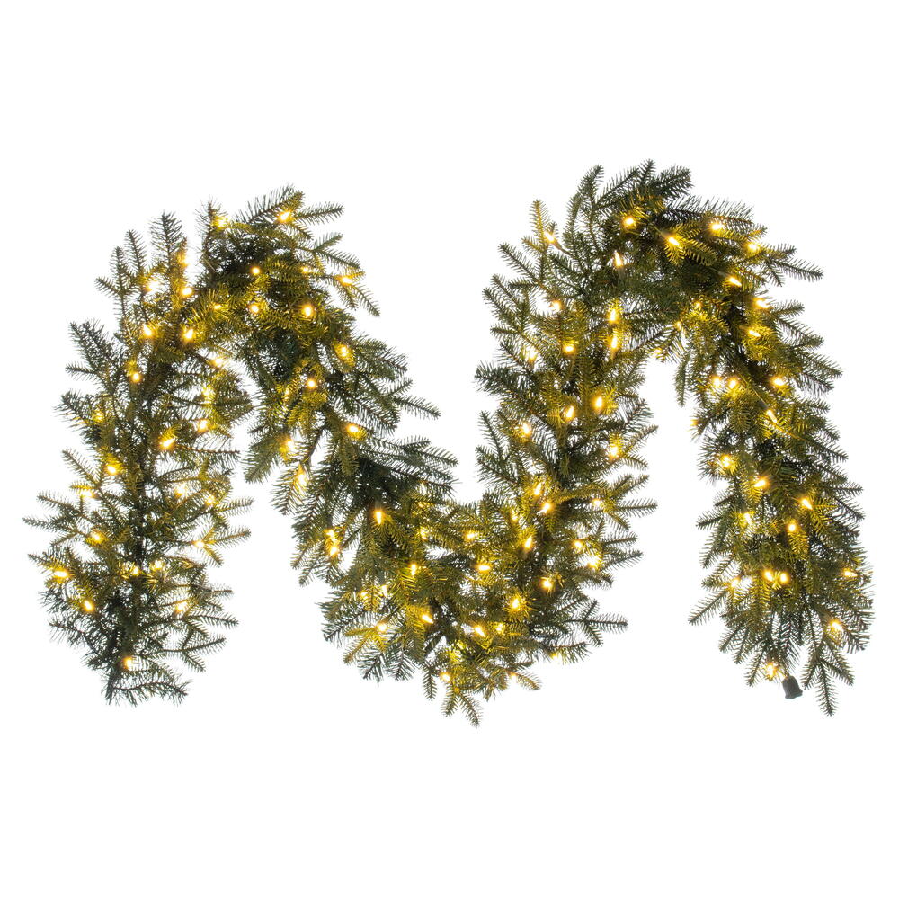 Vickerman 9' x 14" Georgian Fraser Fir Artificial Pre-Lit Garland with 100 Warm White Mini Lights