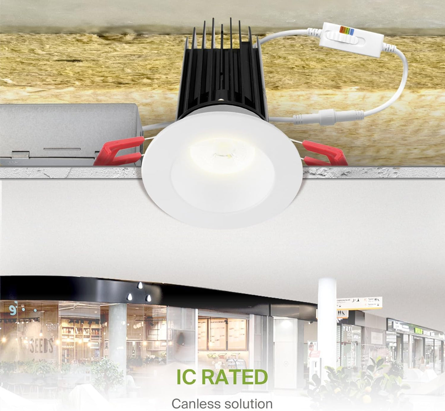 ASD Lighting LED Downlight Round 2inch 15W 120V Triac 2700/3000/3500/4000/5000K White ETL Energy Star