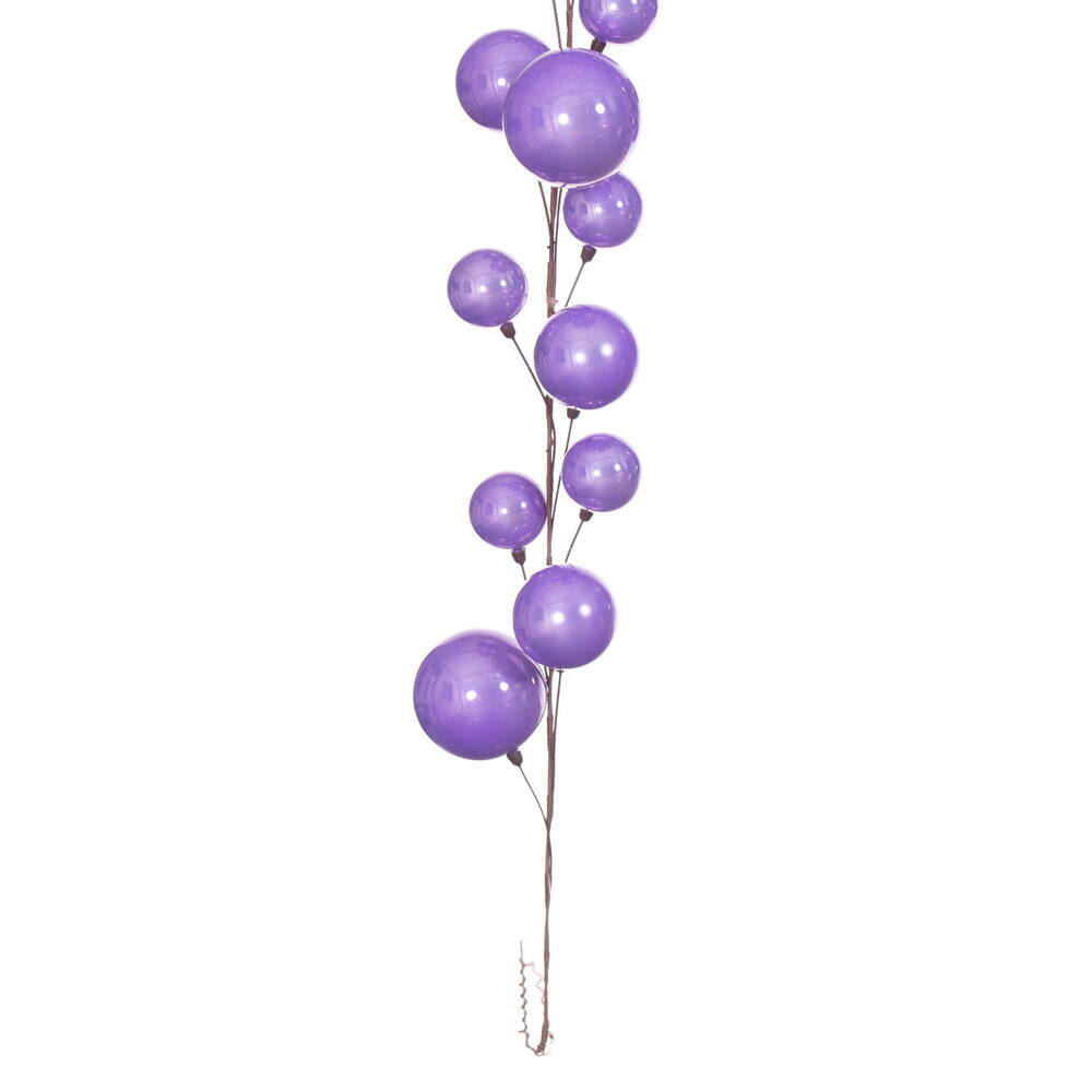 Vickerman 10' Lavender Pearl Branch Ball Wire Garland.
