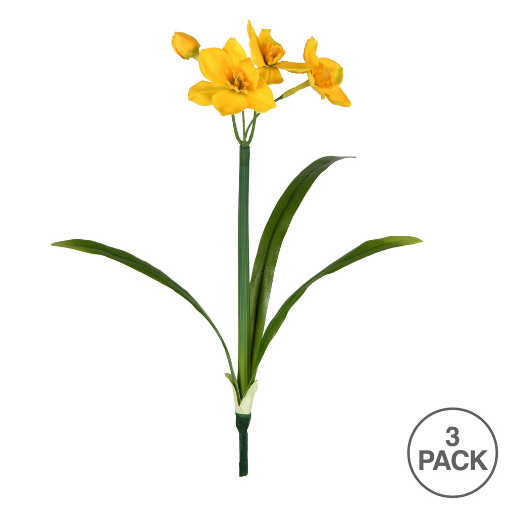 Vickerman 13‘’ Artificial Yellow Narcissus Spray. Includes 3 sprays per pack.