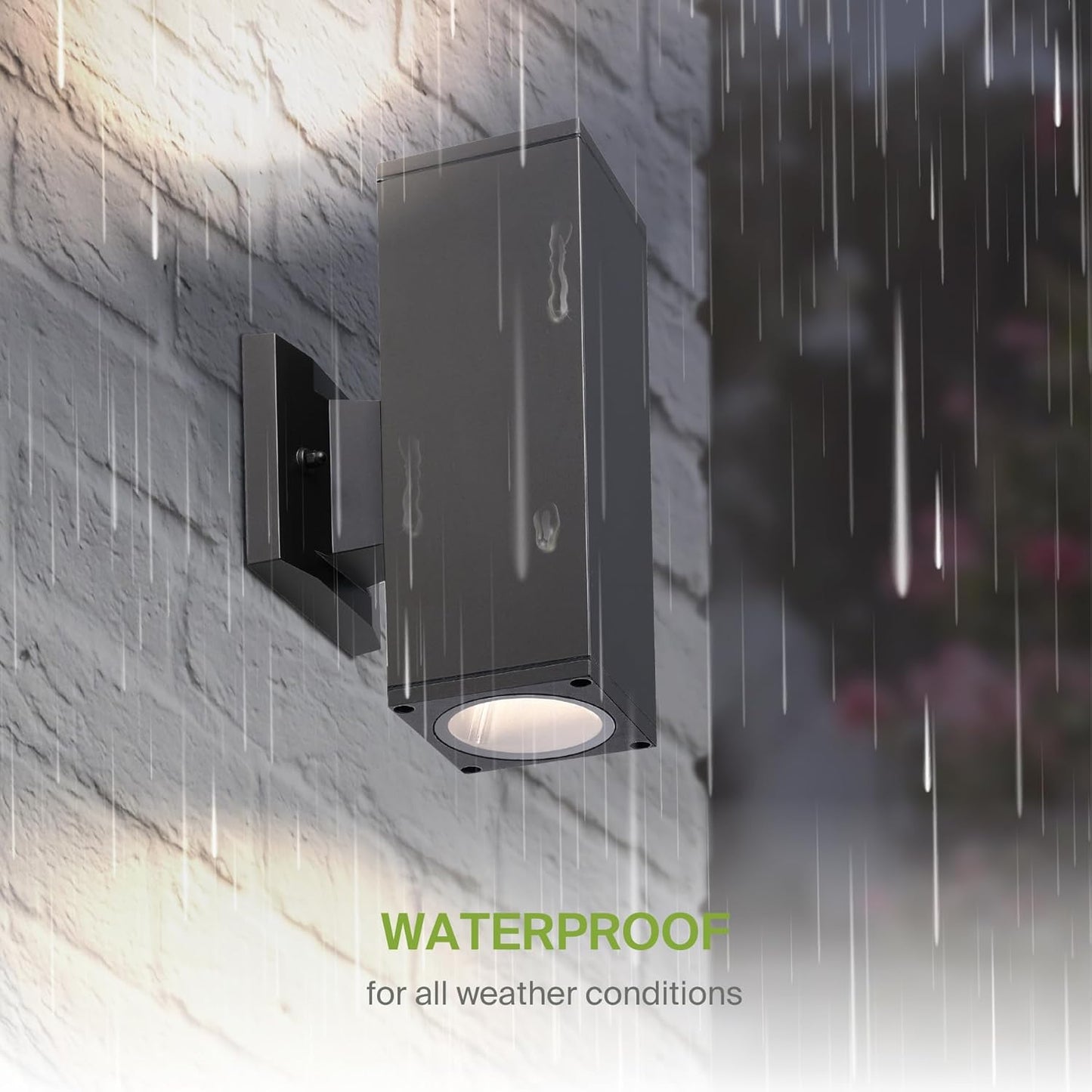ASD Lighting BULB Square Outdoor Wall Cylinder, Up and Downlight Fixture, 120V, 60W Max, 11.81", 50°, Bronze Finish