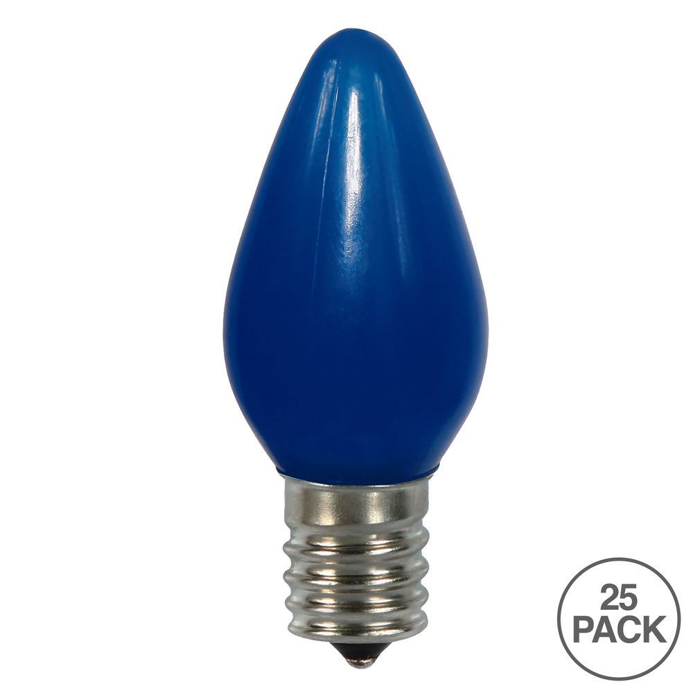 Vickerman C7 Ceramic LED Blue Twinkle Bulb Nickel Base 120V .6 Watts 25 Bulbs per bag