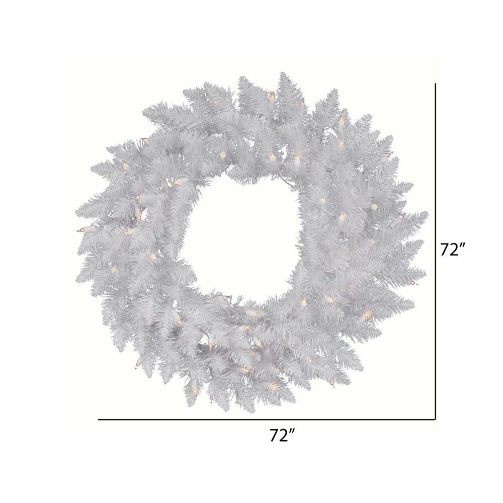 Vickerman 72" Sparkle White Spruce Artificial Christmas Wreath Pure White LED Lights