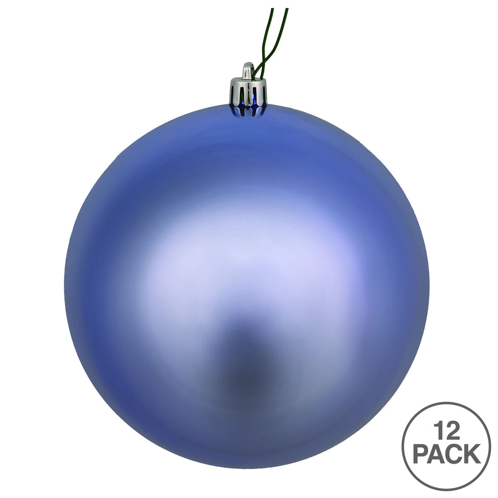 Vickerman 3" Periwinkle Shiny Ball Ornament 12 per Bag